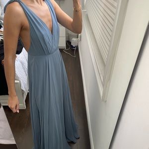 Lulu’s blue bridesmaid gown